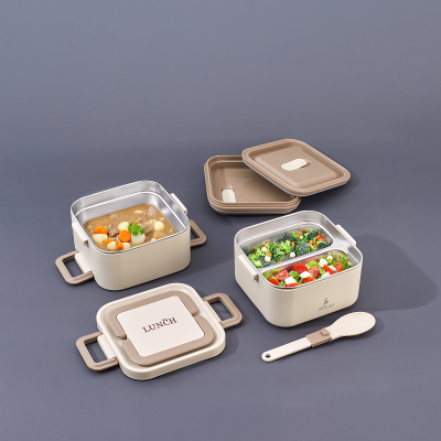 Aryıldız Bento Lunch Box Kare Beige 1400 ml - ARYILDIZ
