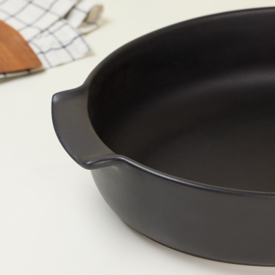 Aryıldız Elissa Oval Fırın Kabı Mat Siyah 40 cm - 3