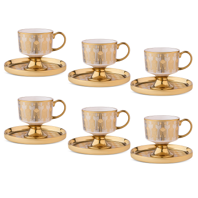 Aryıldız Quinn Yellow 12 Parça 6 Kişilik Kahve Fincan Takımı 90 ml - 4