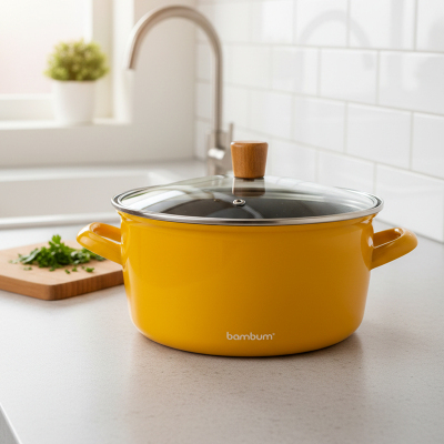 Bambum Nostalji Tencere Hardal 22 cm - BAMBUM