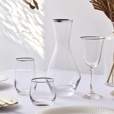 Evaliza Crystalite 2 Platin 37 Parça 12 Kişilik Su Seti - EVALIZA