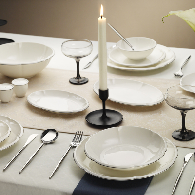 Evaliza Terra Royal Platin 32 Parça 6 Kişilik Yemek Takımı - EVALIZA