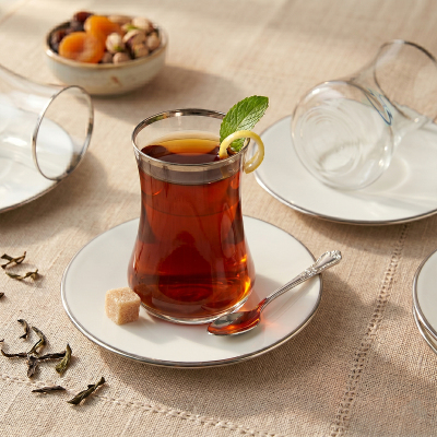 Koleksiyon Dervish Platin 6 Kişilik 12 Parça Çay Takımı - KOLEKSIYON