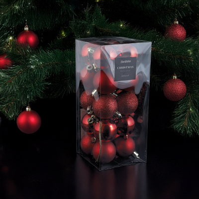 Koopman New Year 20 Parça Yılbaşı Topu Red 40 mm - KOOPMAN