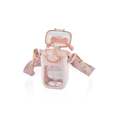 Vagonlife Diller Tritan Geyik Görünümlü Pipetli Matara Pembe 400 ml - 2