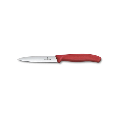 Victorinox Swiss Classic Tırtıklı Soyma Bıçak Kırmızı 10 cm - VICTORINOX